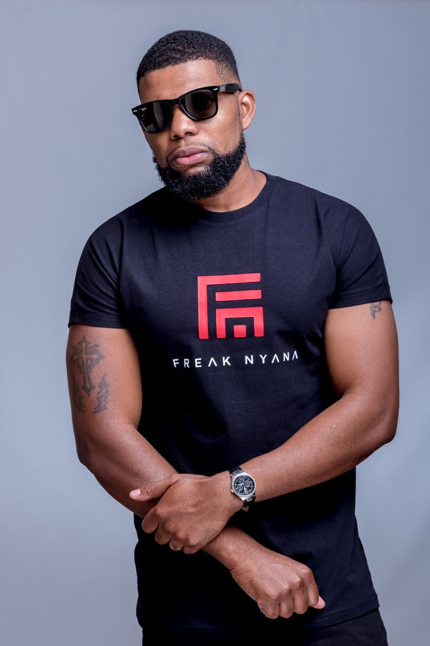 Mens Logo Tee with solar red Vynl