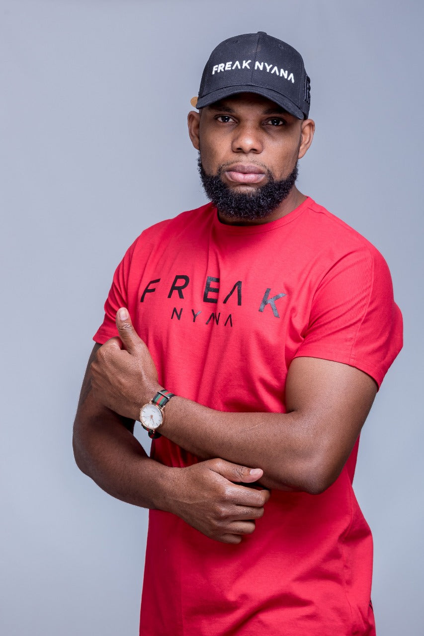 Mens Red Tee with Big Freak Print