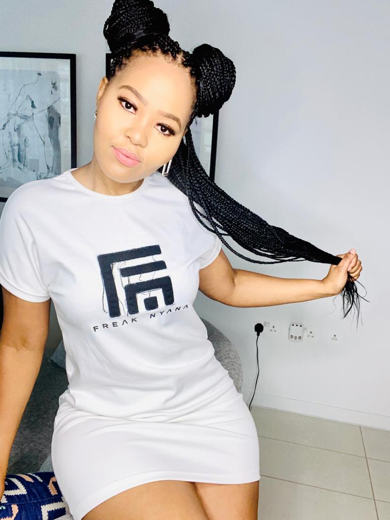 White Applique logo Ladies Dress