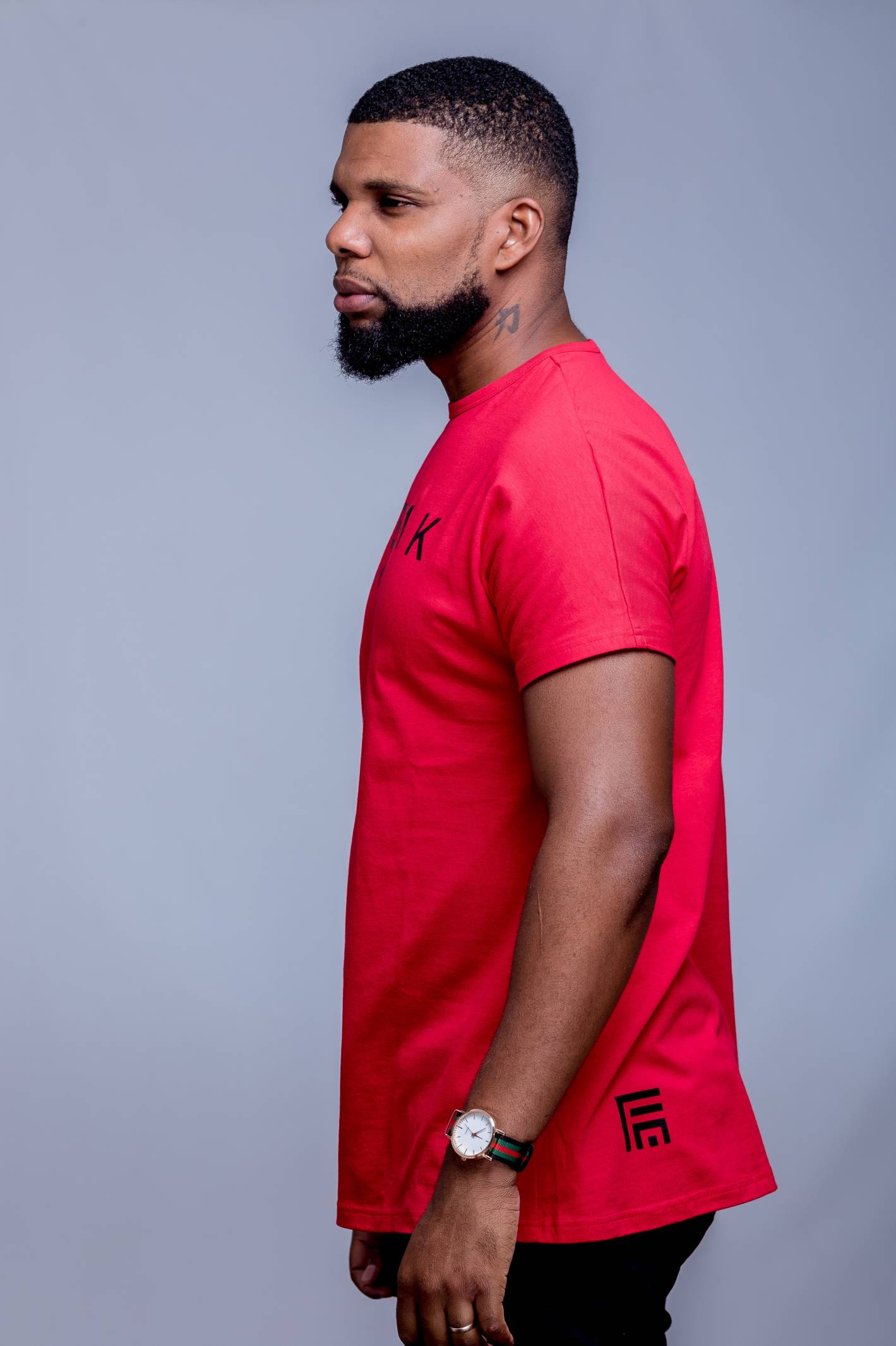 Mens Red Tee with Big Freak Print