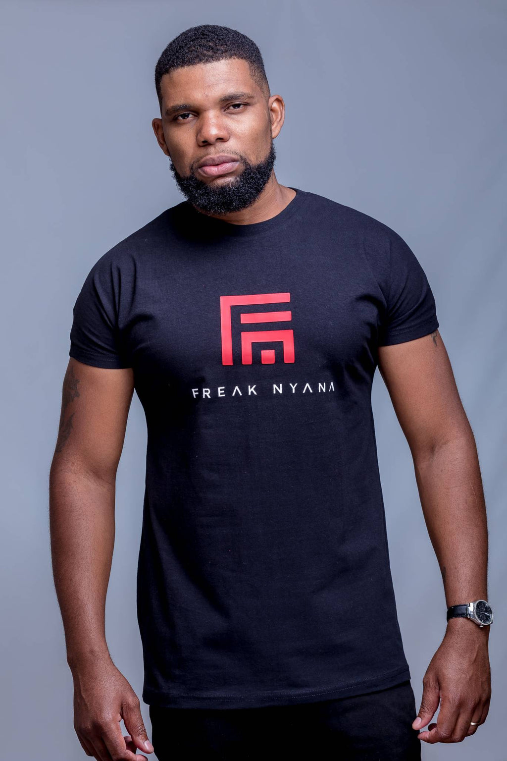 Mens Logo Tee with solar red Vynl