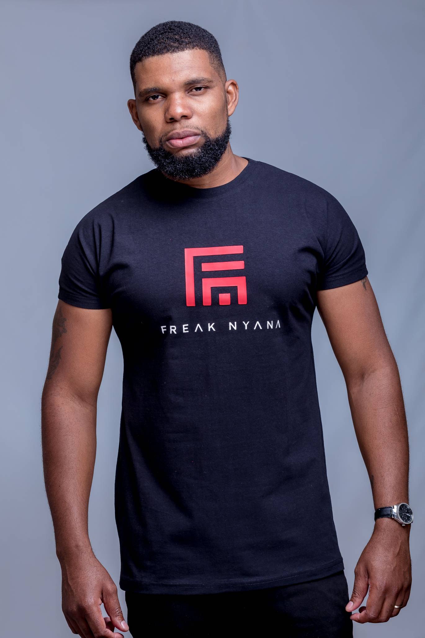 Mens Logo Tee with solar red Vynl