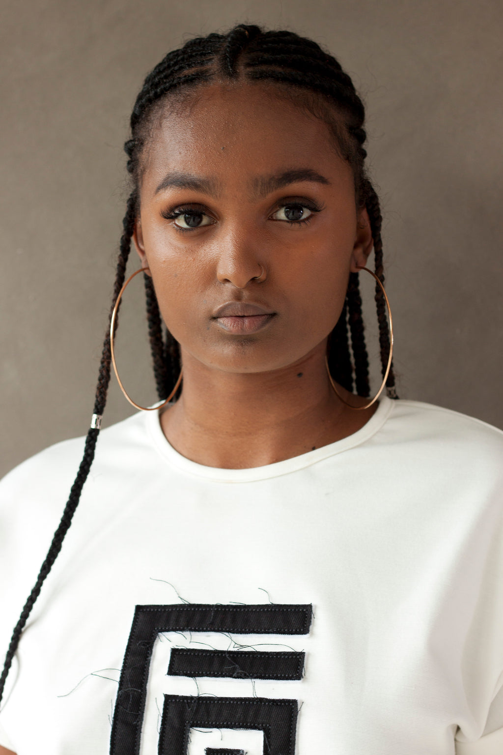 White Applique logo Ladies Dress