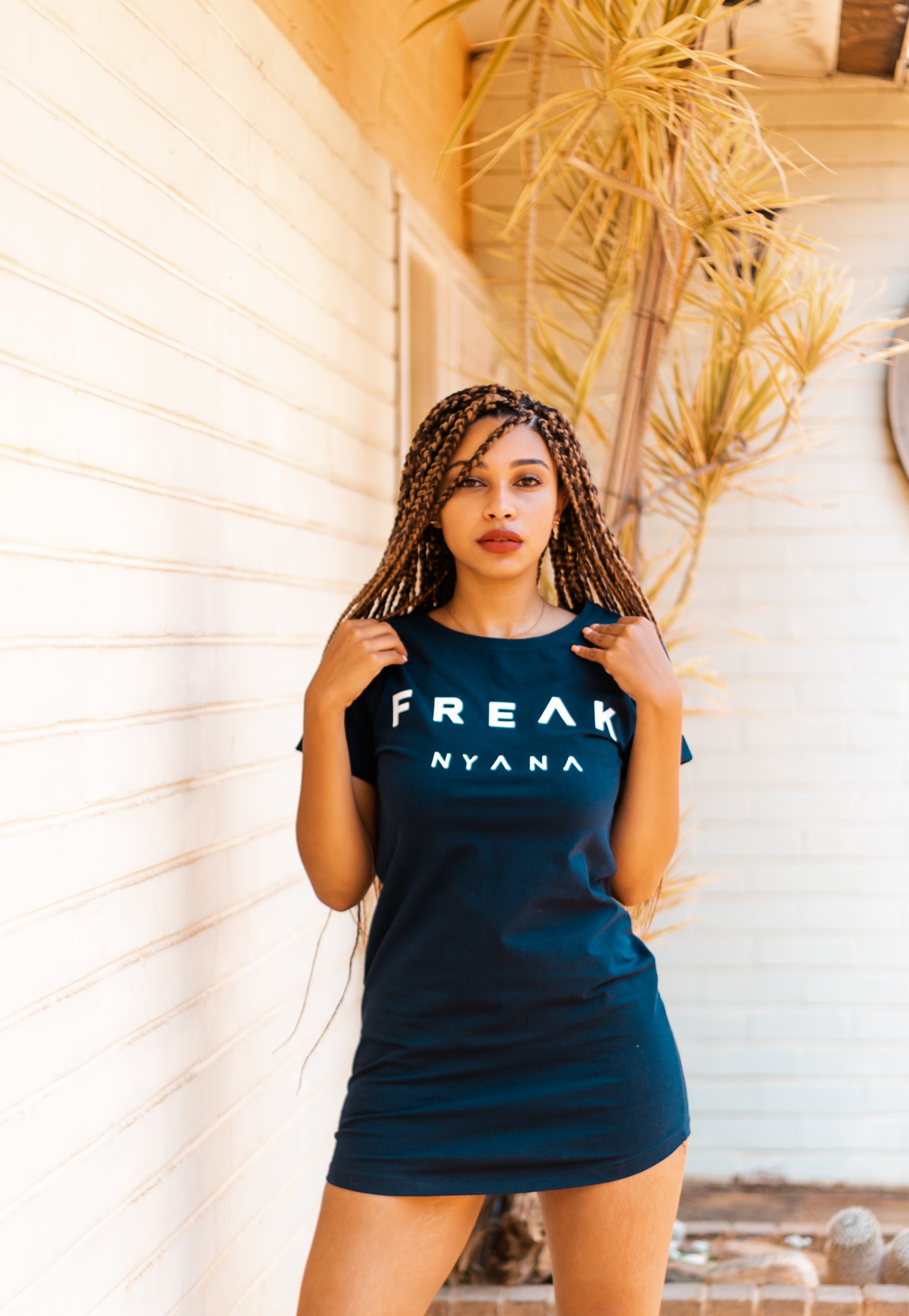 Navy Big Freak Print ladies dress