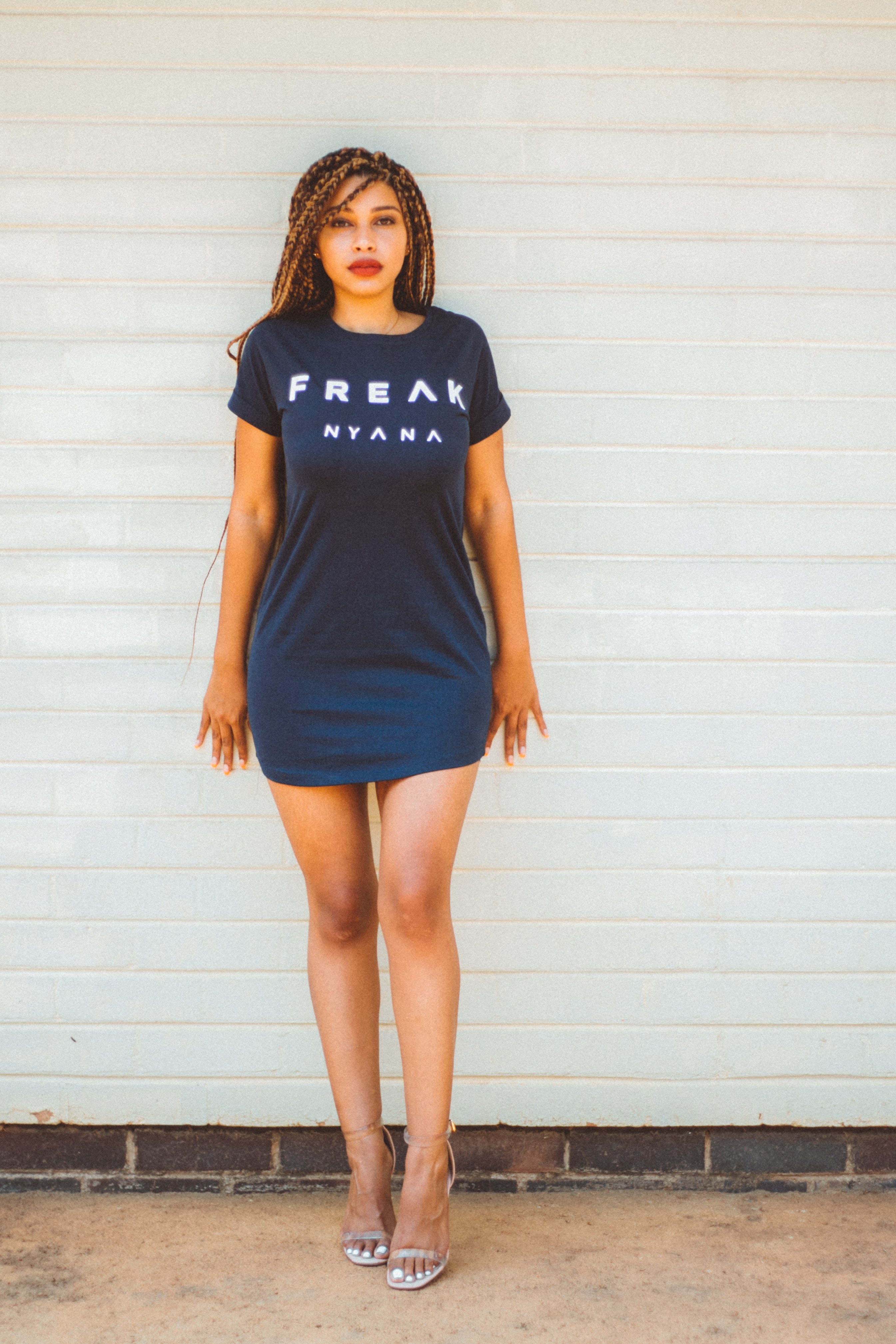 Navy Big Freak Print ladies dress