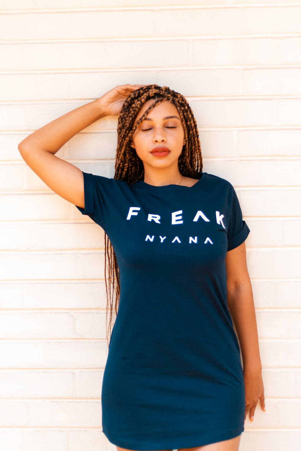 Navy Big Freak Print ladies dress